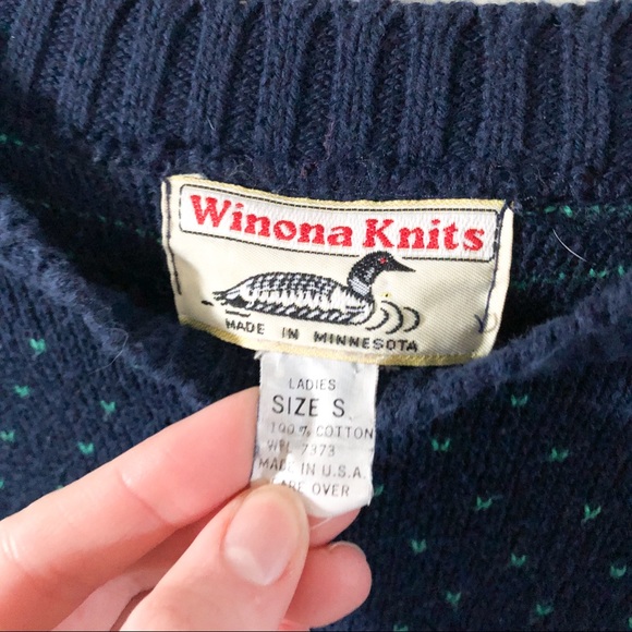 Vintage 1950 Winona Knits Navy Heart… - Picture 5 of 5